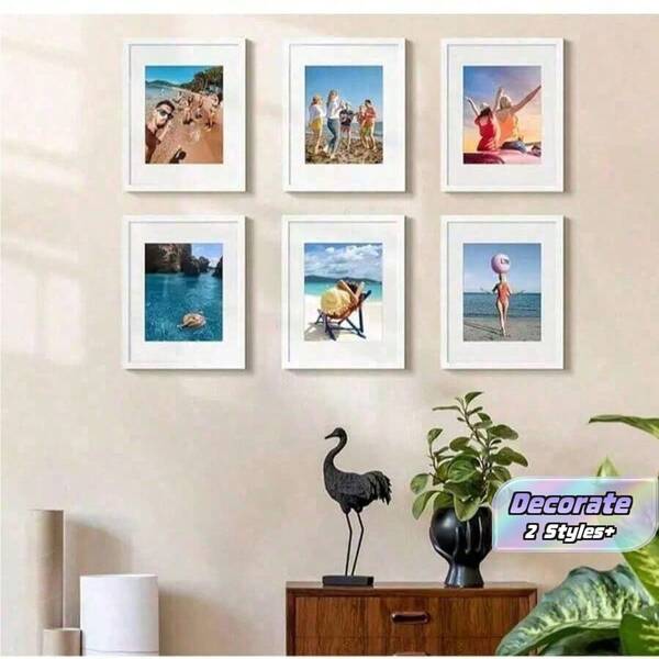 5-Piece Wooden Photo Frame Set, Suitable For Photo Walls, Can Be Placed On Desks Or Hung On Walls, Perfect For Photo Decoration And Commemorative Gifts.