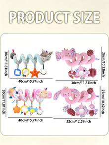 MINKOJA Cute Pink Elephant And Rabbit Car Seat Toys, Infant Carseat Hanging Stroller Accessories, Newborn Toys For Car Seat Stroller Crib Bassinet Mobile With Mirror, BB Squeaker And Rattles, Ideal Gifts,Easter,Easter Gift,Childen's Day,Baby Stuff,Baby Essentials,Baby Toys,Baby Car Seat & Stroller Toys - Multicolor - View 8
