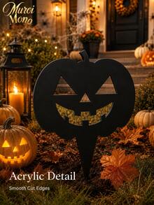 Muroi Mono 1PC Halloween Acrylic Garden Stake, Black Ghost, Jack-O'-Lantern Pumpkin Or Screaming Face Yard Sign With Ground Insert Design, Spooky Outdoor Lawn Decoration For Garden, Yard, Patio, Pathway, Front Porch, Halloween Party And Seasonal Decor - multicolor - View 8