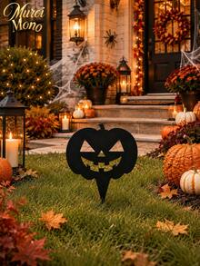 Muroi Mono 1PC Halloween Acrylic Garden Stake, Black Ghost, Jack-O'-Lantern Pumpkin Or Screaming Face Yard Sign With Ground Insert Design, Spooky Outdoor Lawn Decoration For Garden, Yard, Patio, Pathway, Front Porch, Halloween Party And Seasonal Decor - multicolor - View 4