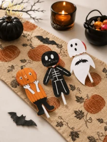 Muroi Mono 6sets Halloween Decorative Paper & Insert Cards, Lollipop Decor Paper, Ghost/Pumpkin/Zombie/Mummy/Skeleton Splicing Designs, Candy Decor Topper Cards, Self-Adhesive & Easy To Apply, Halloween Party & Gift Decorations - multicolor - View 6