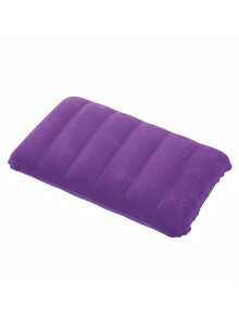 Ultra Soft Portable Flocked Inflatable Pillow Easy To Inflate Foldable Rectangular Nap Sleeping Pad Provides Neck Lumbar Support Lightweight Compact For Outdoor Camping Hiking Backpacking Travel Rest Practical Outdoor Travel Rest Accessory Supplies - multicolor - View 14