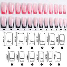 96pcs Rectangle Design French Acrylic Fake Nails Set, Easy To Wear French Manicure, Suitable For Women And Girls Daily Life And Party Use - Multicolor - View 7