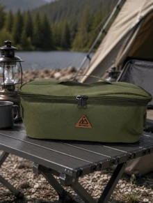 Portable Outdoor Camping Storage Bag, Multi-Functional Large Capacity Utensil Organizer Case With Double Zipper, Wear Resistant Carry Tote For Camping Cutlery, Cookware, Travel Gear Accessories - multicolor - View 5