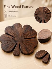 Cirelle Palm Leaf Shape Wooden Coaster, Natural Heat Resistant Drink Mat & Table Protector For Cups, Mugs, Bowls, Dining Table, Coffee Table, Kitchen, Restaurant, Home Decor, Tea Time, Holiday & Housewarming Gift - Multicolor - View 9