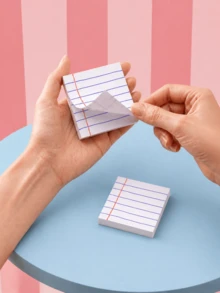 Joivida 1/2 st anteckningsblocksliknande självhäftande anteckningslappar med röda och blå linjer, 50 ark per block, minimalistisk INS-stil, kontors- och studentmemo, meddelandeklistermärken, lärarens belöningspresent i kontorsmaterial - flerfärgad - Visa 3