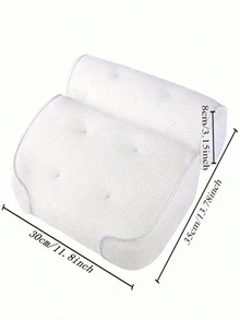 Luxury Spa Bathtub Pillow With Suction Cups - 3D Breathable Mesh Fabric, Non-Slip, Machine Washable, With Hooks For Easy Storage. Bathroom Decor, Fall Decor, Bathroom Accessories, Back-To-School Season. - Bath pillow - View 2