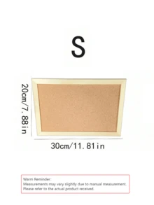 1pc Cork Bulletin Board, Cork Panel With Oak Wood Frame, Decorative Pin Board For Office And Home, Message Board Or Vision Board For Home And School, Home Decor Back To School Room Decor School Supplies - Beige - View 12