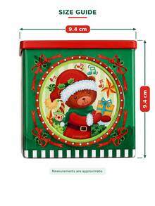 Joivida Vibrant Printed Christmas Tin Box Features Classic Holiday‑Themed Artwork, Offering Sturdy Storage For Apples, Candies And Small Treats. Perfect For Festive Gift‑Giving And Decorative Display During Home Christmas Celebrations. - Multicolor - View 13