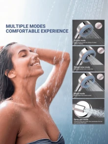 3Pcs Set High Quality ABS 4-Speed Adjustable Handheld Shower Head With 1.5m Stainless Steel Hose ABS Drill-Free Wall Mount Bracket Bathroom Accessory Shower Tool - multicolor - View 4