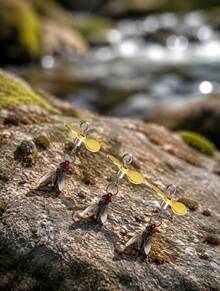 10/20/30 Pack Fly Fishing Lures With Propeller, Rotating Spinner Fishing Hooks, Golden PVC Artificial Bait, Durable Simulation Lures For Salmon, Trout, Bass Freshwater Fishing - multicolor - View 6