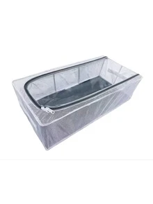1/2 hộp đựng giày hình chữ nhật hiện đại khung thép kèm cửa sổ tháo rời, nhựa PVC trong suốt, hộp lưu trữ dưới gầm giường cho sneaker và giày cao gót, lưu trữ tủ quần áo đa năng tiết kiệm diện tích, thiết kế cổ điển - Xem 3
