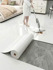 1Roll Glossy Floor Renovation Sticker Removable Peelable Vinyl Wear Resistant Waterproof Stain Proof Easy Clean Wall Sticker For Bathroom Kitchen Living Room Bedroom RV Home Decor - Floor Stickers - View 2