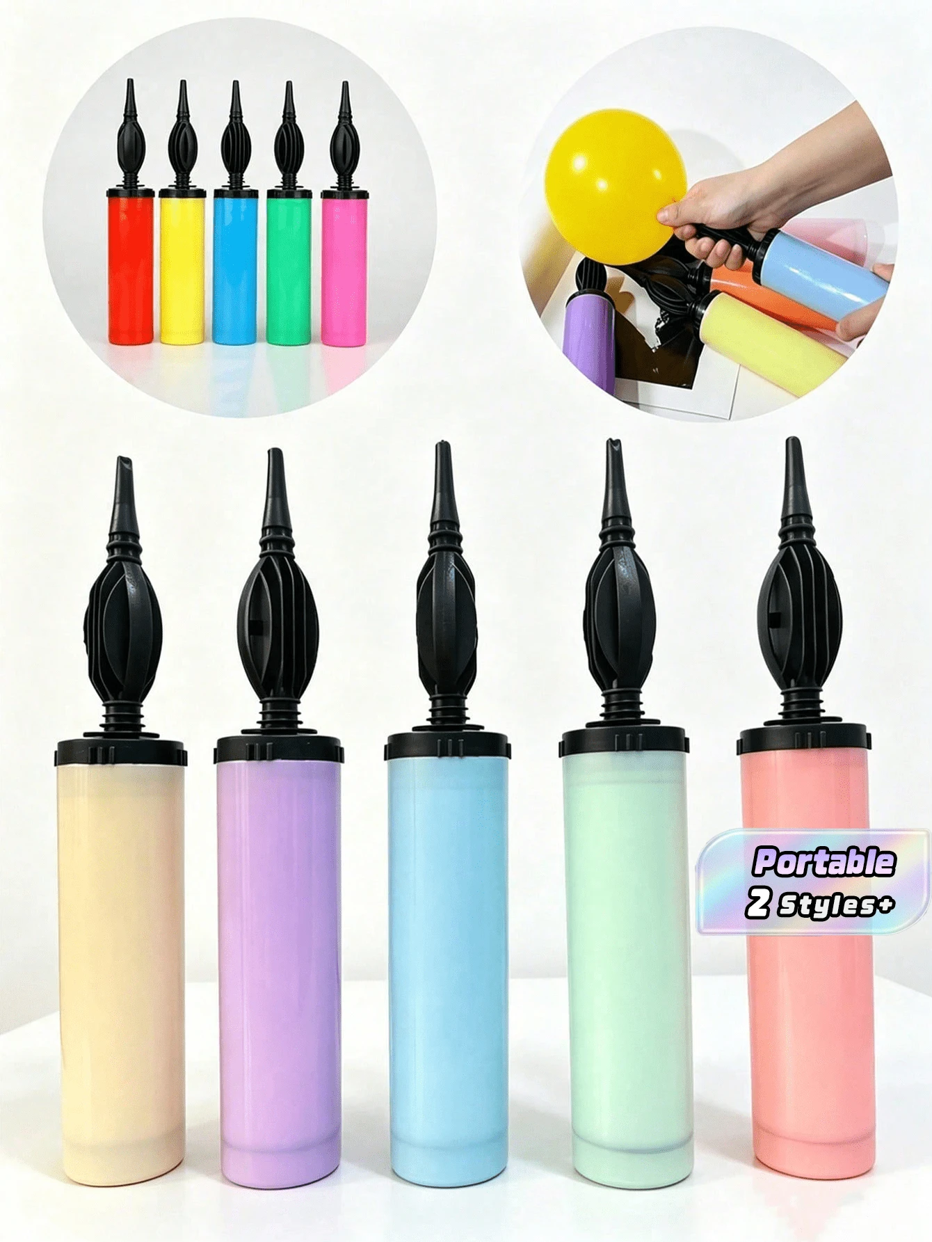 4pcs/1pc Pompa Balon Manual Berkualitas Tinggi - Dapat Digunakan Kembali, Mudah Dioperasikan, Pompa Udara Genggam Portabel, Pengisi Balon Manual, Peralatan Pengisi Balon Liburan, Pompa Balon Manual Tahan Lama, Tidak Perlu Sambungan Listrik, Digunakan Untuk Mengisi Balon, - Beraneka warna - View 1