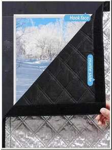 1pc Thermal Insulated Curtain, Windproof & Heat-Insulating, Double-Layer Thickened Fabric, Cold-Proof, Waterproof, Blackout & Sun-Blocking, Sound-Insulating Bedroom Curtain - Thermal Curtains - Black Trim - View 3