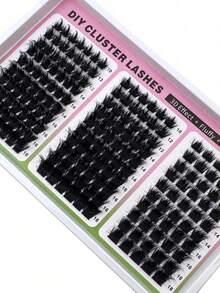 رموش صناعية فردية كثيفة بتصميم Spike Cluster، 180 قطعة، 300D 200D 160D، بطول 10-18 مم، منفوشة بتجعيد D/DD، إكستنشن رموش منك سميكة ومدببة لإعطاء كثافة - DD - مشاهدة 3