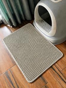 A High-Quality Eva Material Cat Litter Pad With Double-Layer Single Opening Safety Closure, Detachable And Washable Control Pad For Indoor Household Use - Silver - View 1