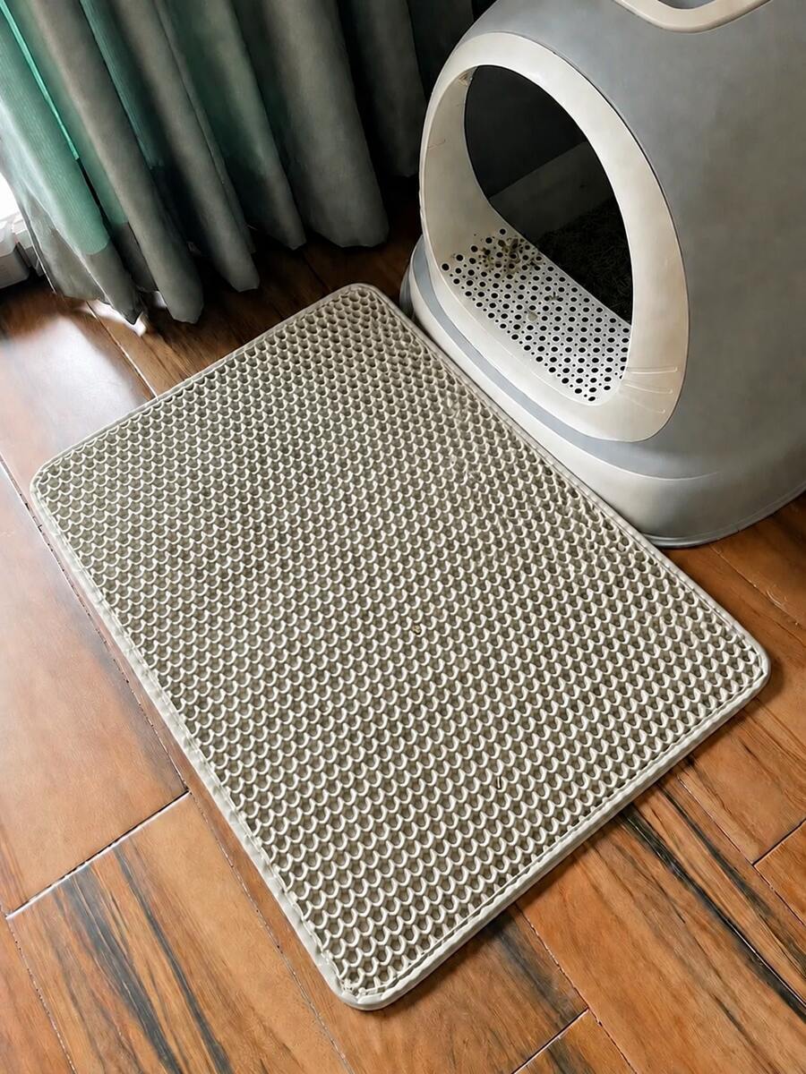 A High-Quality Eva Material Cat Litter Pad With Double-Layer Single Opening Safety Closure, Detachable And Washable Control Pad For Indoor Household Use - Silver - View 1