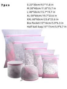 3/7PCS Durable Honeycomb Mesh Laundry Bags Travel Storage Organizer Set Fine Mesh Pink Zipper Assorted Sizes For Washing Shirts Bras Socks Stockings Underwear Home Dorm Hotel Gym Laundry Accessories - Pink Zipper Mesh - View 14