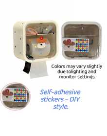 1PC Wall Mounted Toilet Paper Holder Waterproof No Drill Tissue Box Rack Creative Storage Shelf For Bathroom Restroom Kitchen Home Decoration Organizer - Multicolor - View 5