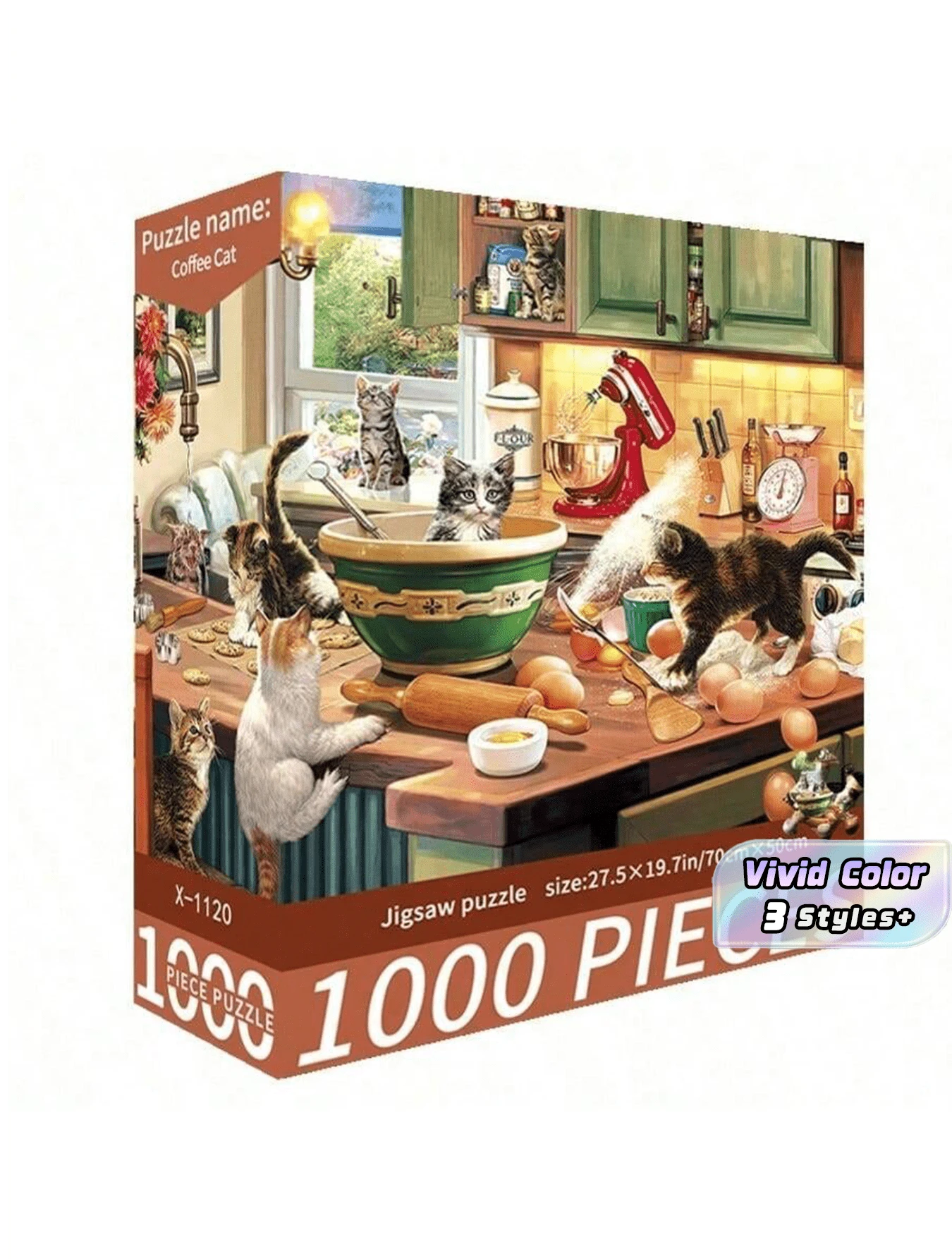A Box Of 1000 Puzzle Toys, Size 70 Cm * 50 Cm, Oil Painting Landscape And Cartoon Patterns, Adult Decompression, Decorative Artwork, Suitable For Halloween, Christmas, Birthday Gifts - Multicolor - View 1
