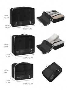 Found Favorite 7-Piece Portable Travel Storage Bag Set - Easy To Organize Clothes, Shoes, And Underwear - Perfect For Packing Suitcases And Travel Bags - Black - View 2