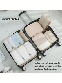 Found Favorite Set Tas Perjalanan 11 Buah, Set Koper, Tas Penyimpanan, Tas Klasifikasi Pakaian dan Sepatu, Perlengkapan Perjalanan Portabel, Ransel Perjalanan, Tas Perjalanan - Krem - View 2