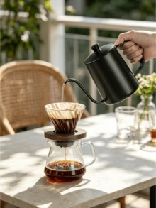 Cirelle إبريق قهوة من الفولاذ المقاوم للصدأ 304 - إبريق صب مع بطانية للقهوة والشاي، آلة تحضير منزلية متينة للضيافة (350 مل/600 مل) - متعدد الألوان - مشاهدة 6