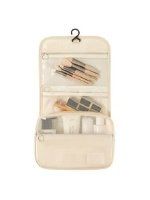 PU Leather Travel Makeup Bag Large Capacity Handheld Cosmetic Organizer Portable Waterproof Toiletry Storage Bag For Women - Multicolor - View 9