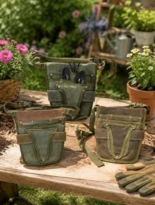 Multi‑Purpose Gardening Tool Belt Pouch, Durable Canvas Portable Tool Waist Bag, Unisex Multi‑Pocket Design, Convenient Storage Waist Pack For Garden Working Tools - multicolor - View 5