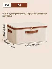 Foldable Linen Storage Box With Double Zippers & Faux‑Leather Handles, Large‑Capacity Lidded Under‑Bed Storage Basket For Clothes, Bed Sheets, Moving, Ideal For Bedroom, Dorm, Study, Wardrobe, Laundry & Under‑Bed Organization - View 7