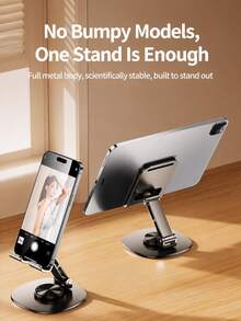 Portable Metal Lazy Phone Stand, 360° Rotation Fold‑To‑Carry Desktop Phone Bracket - Multicolor - View 2