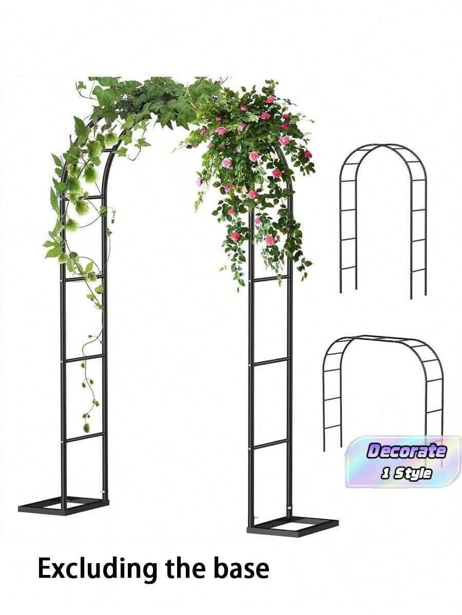 Metal Garden Plant Climbing Flower Arch Frame Decoration Pergola For Flower And Plant With Green Vine - Black - View 1