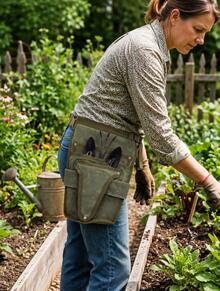 Multi‑Purpose Gardening Tool Belt Pouch, Durable Canvas Portable Tool Waist Bag, Unisex Multi‑Pocket Design, Convenient Storage Waist Pack For Garden Working Tools - multicolor - View 2