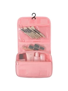 PU Leather Travel Makeup Bag Large Capacity Handheld Cosmetic Organizer Portable Waterproof Toiletry Storage Bag For Women - Multicolor - View 11