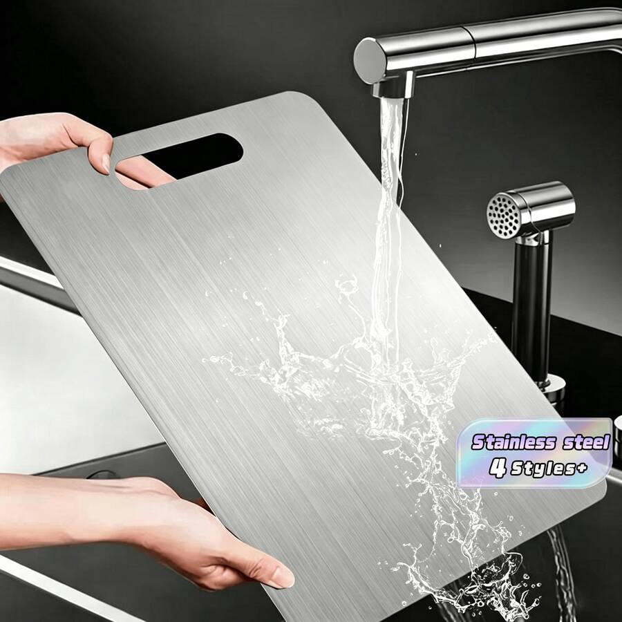 Stainless Steel Cutting Board For Home Use, Mold-Resistant Kitchen Chopping Board With Rolling Surface, Wall-Mounted Double-Sided Butcher Block - multiple pieces - View 1