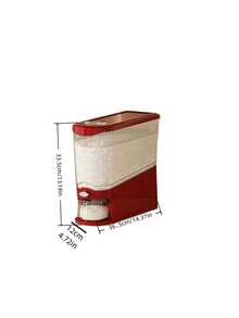 1 Piece Large Capacity Rice Storage Bucket With Measuring Cup Moisture Proof Insect Resistant Airtight Sealed Grain Storage Container Multipurpose Household Sealed Bin For Kitchen Pantry Home Use Grain Pet Supplies Storage Organization - Rose Red - View 4