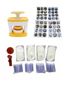 Badge Maker 1 Set DIY Round Button Maker With 48 Patterns And 48 Button Parts Cute Press Pin Maker Machine Gift (Some Color Patterns Are Random) - multicolor - View 6