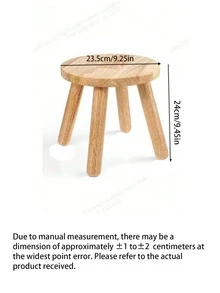 1pc Modern Solid Wood Round Footstool, Indoor Plant Stand, Garden Bench, Medieval Plant Stool, Removable Wooden Legs, Suitable For Character Stand, Kitchen, Bathroom, Bedroom, Living Room - Multicolor - View 11