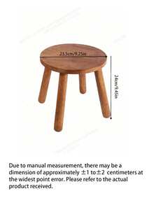 1pc Modern Solid Wood Round Footstool, Indoor Plant Stand, Garden Bench, Medieval Plant Stool, Removable Wooden Legs, Suitable For Character Stand, Kitchen, Bathroom, Bedroom, Living Room - Multicolor - View 12