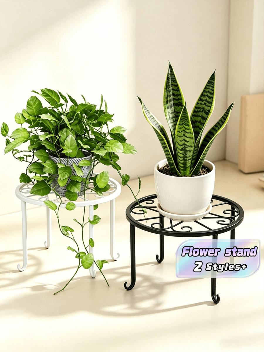 Heavy-Duty Rust-Resistant Iron Plant Stand, Potted Plant Holder, Sturdy Flower Pot Rack, Stylish Room Decor, Home Decoration, Space-Saving Storage Solution, Kitchen Accessory, Bathroom Accessory, Bedroom Accessory - A - View 1