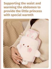 1 Unisex Cartoon Flocking Hot Water Bag, Large Capacity, Repeatable Irrigation, Explosion-Proof, Leak-Proof, Detachable, Hand Warmer, Suitable For Winter Outdoor Camping, Travel, Home, Office, School, Dormitory, Daily Use - Multicolor - View 6