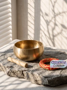 1Set Hand‑Forged Singing Bowl Set, Rich Resonant Sound, For Yoga, Sound Healing, Chakra Balancing & Mindfulness Practice, Comes With Mallet For Easy Playing, Ideal For Meditation And Relaxation - Multicolor - View 1
