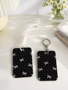 Sampul Kartu Geser dengan Pita Polkadot Lucu dan Motif Ceri. Pelindung Kartu Identitas yang Tahan Lama, Tersedia dengan Tali Kepang atau Reel Lencana yang Dapat Ditarik untuk Penyimpanan Kartu Sehari-hari. - Beraneka warna - View 10