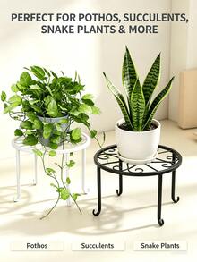 Heavy-Duty Rust-Resistant Iron Plant Stand, Potted Plant Holder, Sturdy Flower Pot Rack, Stylish Room Decor, Home Decoration, Space-Saving Storage Solution, Kitchen Accessory, Bathroom Accessory, Bedroom Accessory - A - View 3