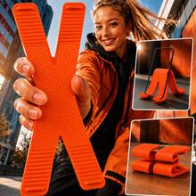 Teckwe 1pc Flexible Silicone Suction Cup Phone & Tablet Stand, Foldable Portable Hands-Free Holder With 8 Strong Suction Cups, For Video Recording, Travel, Car, Desk & Smooth Surfaces - Orange - View 4