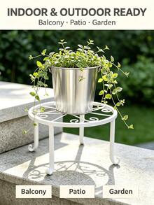 Heavy-Duty Rust-Resistant Iron Plant Stand, Potted Plant Holder, Sturdy Flower Pot Rack, Stylish Room Decor, Home Decoration, Space-Saving Storage Solution, Kitchen Accessory, Bathroom Accessory, Bedroom Accessory - A - View 5