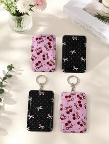 Sampul Kartu Geser dengan Pita Polkadot Lucu dan Motif Ceri. Pelindung Kartu Identitas yang Tahan Lama, Tersedia dengan Tali Kepang atau Reel Lencana yang Dapat Ditarik untuk Penyimpanan Kartu Sehari-hari. - Beraneka warna - View 9