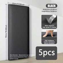 5 Pcs Self-Adhesive Wall Panels, Available In Black, White And Gray, Designed For Headboard. Soft Bedside Self-Adhesive Backrest, Sound-Insulating And Impact-Resistant Wall Panels, Removable Without Glue, Perfect For Decoration. - Soft Pack Of 5 - View 14