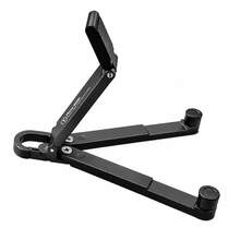 Teckwe Aluminum Alloy Mini Foldable Phone Stand With Keychain Carabiner, Portable Compact Travel Phone Holder, Adjustable Desktop Stand For Smartphones Up To 20.32 Cm - Black - View 5